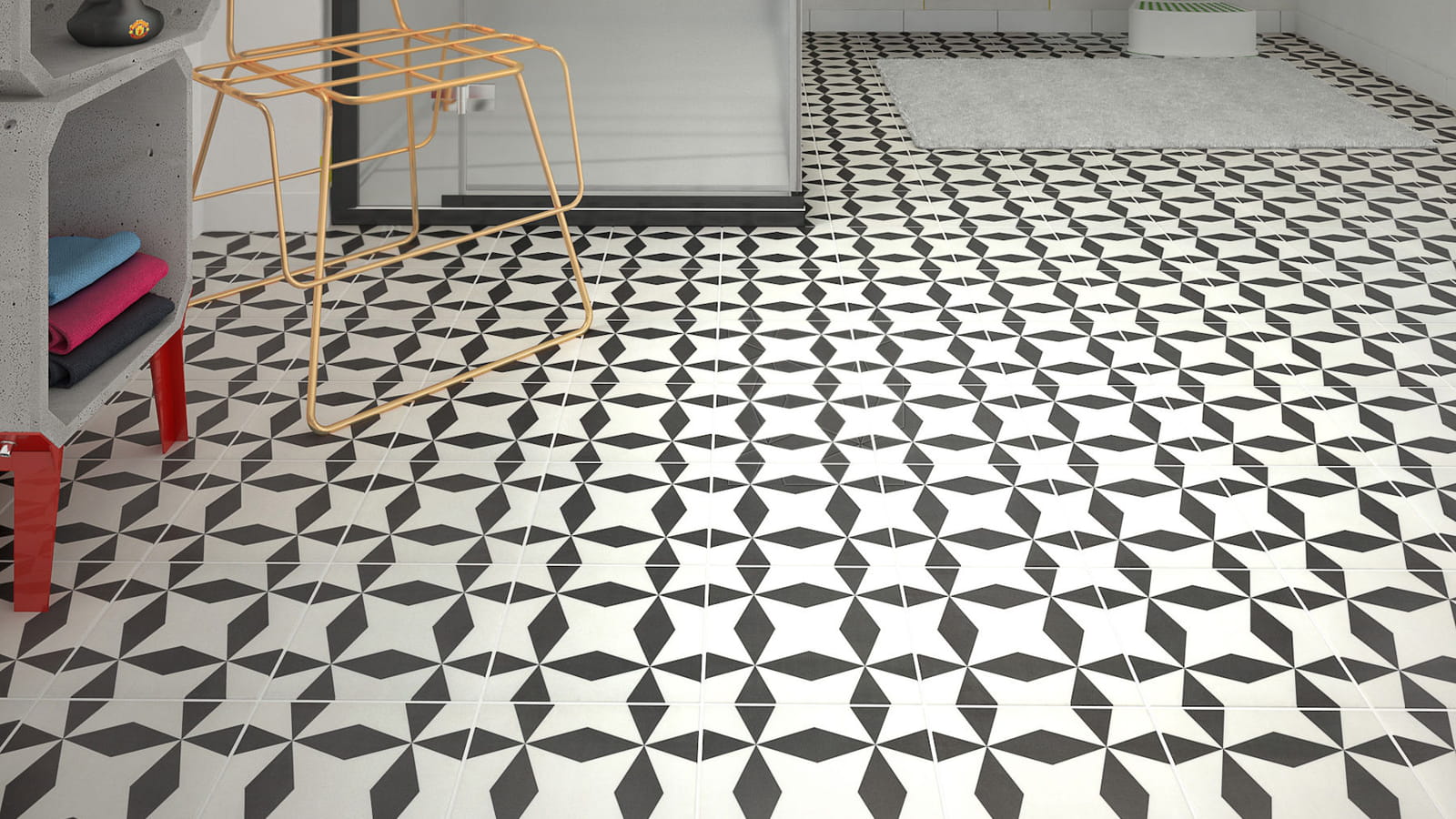 Carrelage noir et blanc