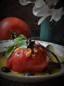 Tomate confite dans un sirop vanille et olive noire : Etape 4