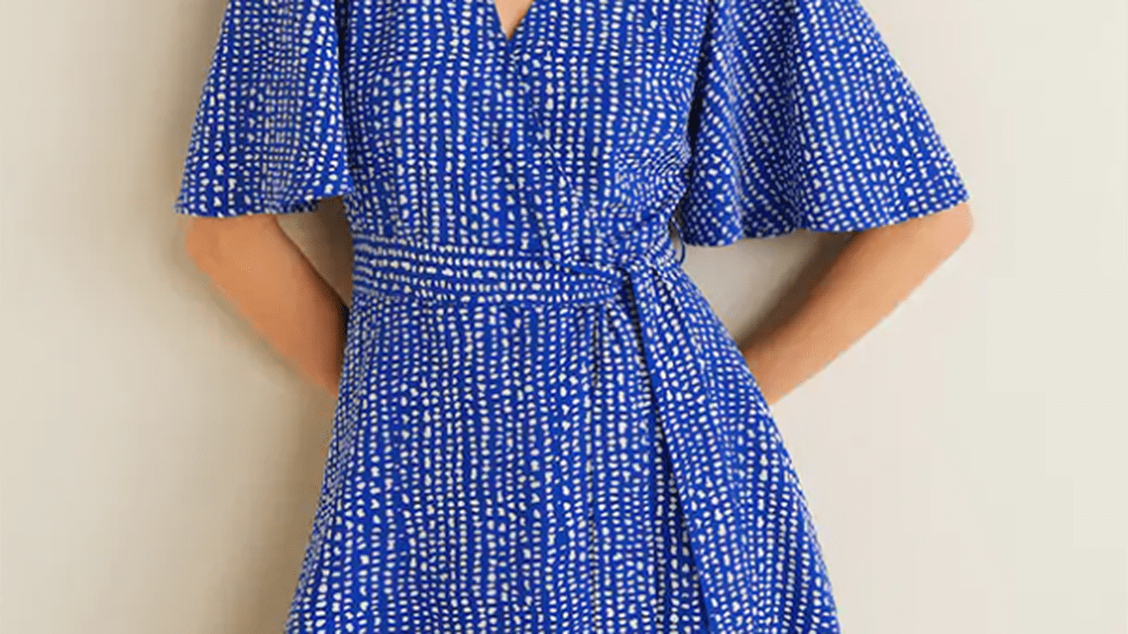 Robe croisée avec imprimé géométrique
