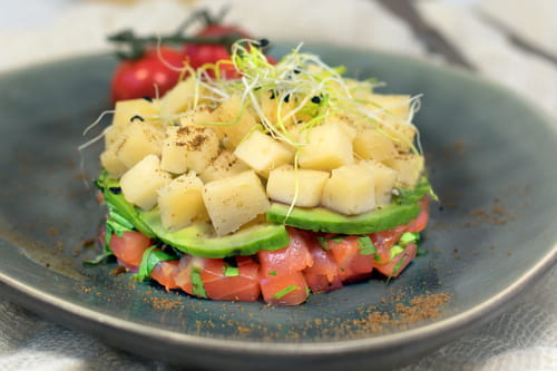 Entrée fraîcheur au saumon et à la Tomme de Savoie