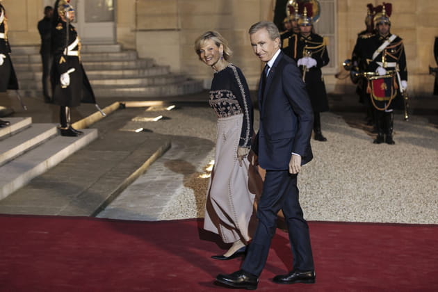 Bernard Arnault et son &eacute;pouse H&eacute;l&egrave;ne Mercier au Palais de l'Elys&eacute;e