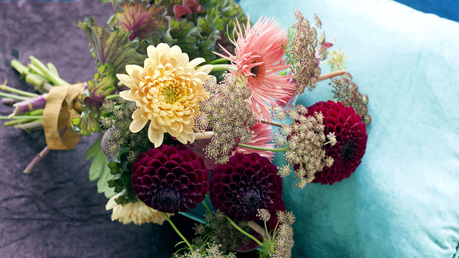 Avec des fleurs de carotte sauvage
