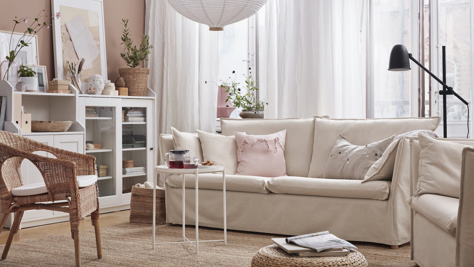 Canapé Ikea esprit maison de campagne 