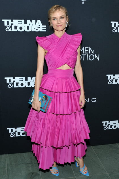Diane Kruger en robe rose &agrave; volants