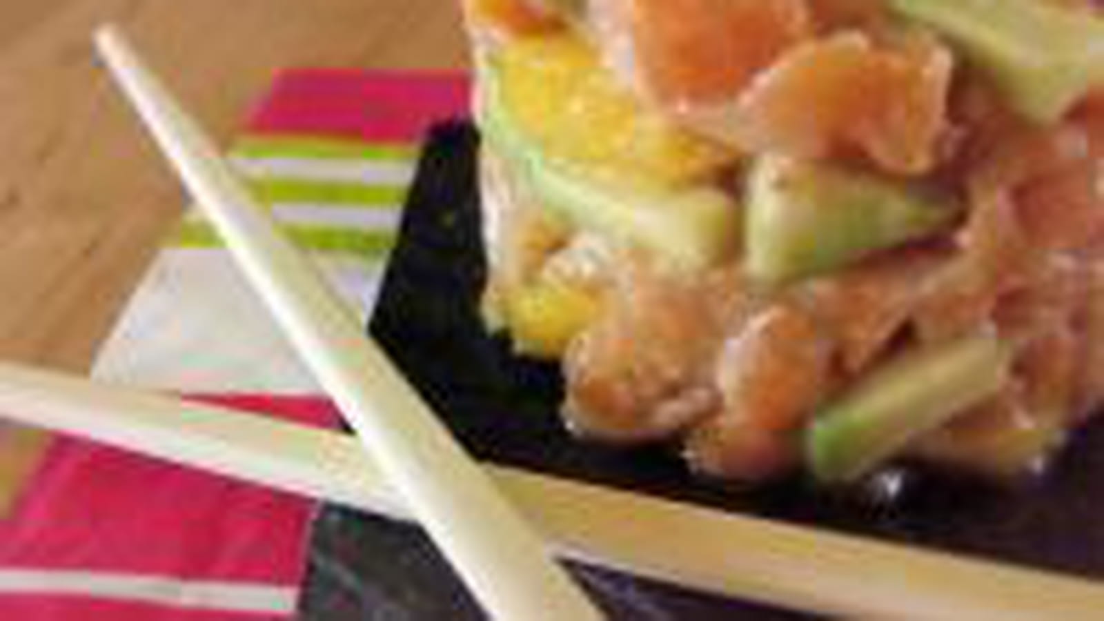 Tartare truite, avocat, mangue