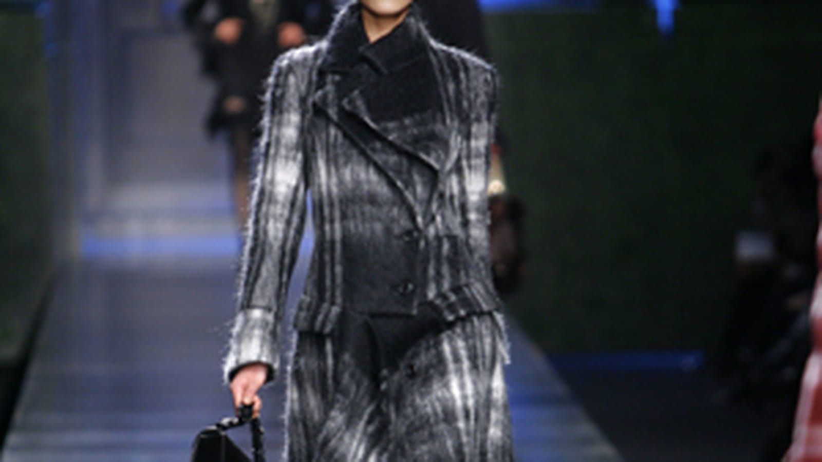 Manteau en jacquard de mohair charbon