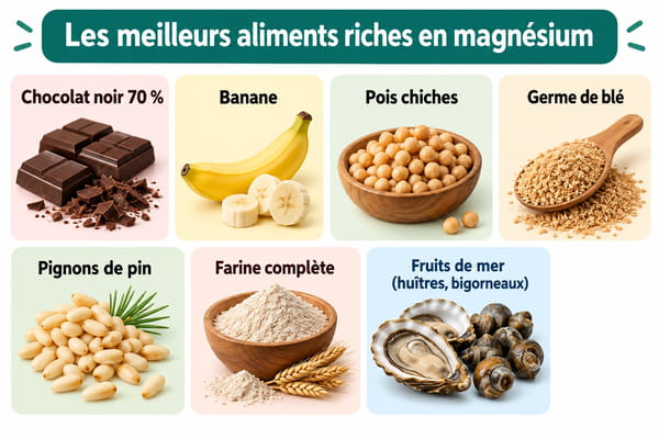 Aliments les plus riches en magnésium