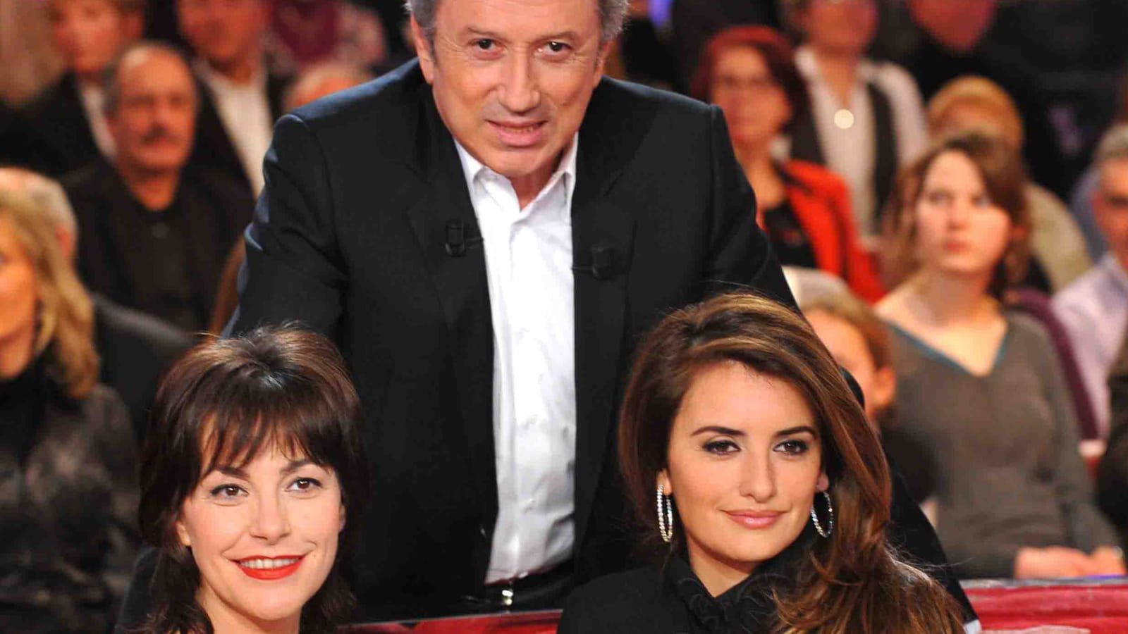 Avec Michel Drucker et Penélope Cruz, en 2010