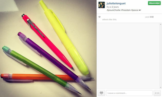 Juliette Longuet soutient Charlie Hebdo