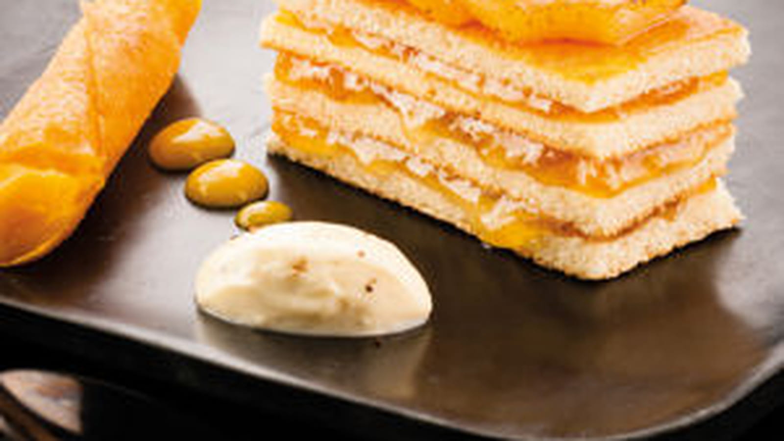 Ananas roti, crème vanille