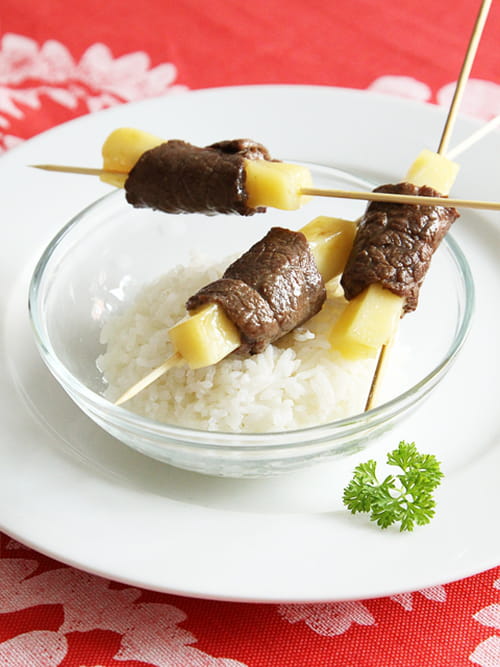 Brochettes de boeuf et de fromage-Yakitori boeuf fromage