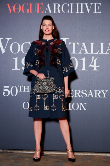 Linda Evangelista, &agrave; la soir&eacute;e Vogue Italia &agrave; Milan