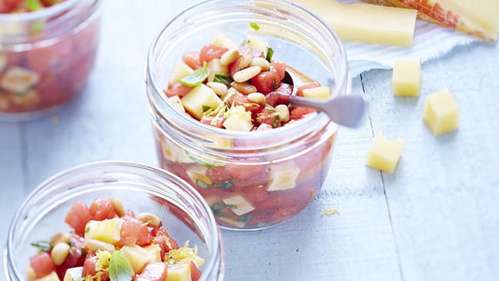 Verrines de tartare de pastèque