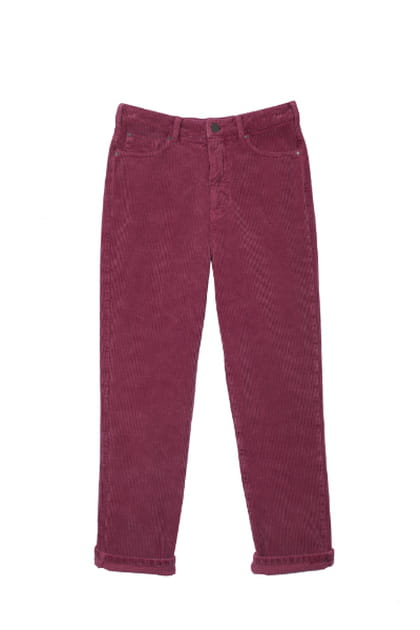 Pantalon boyfriend bordeaux