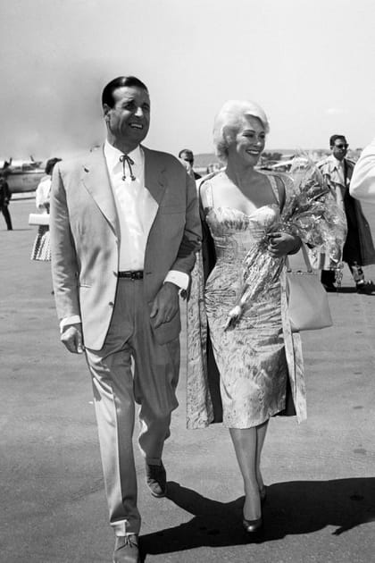 Avec Christian-Jacques, son second mari, au Festival de Cannes. Mai 1958