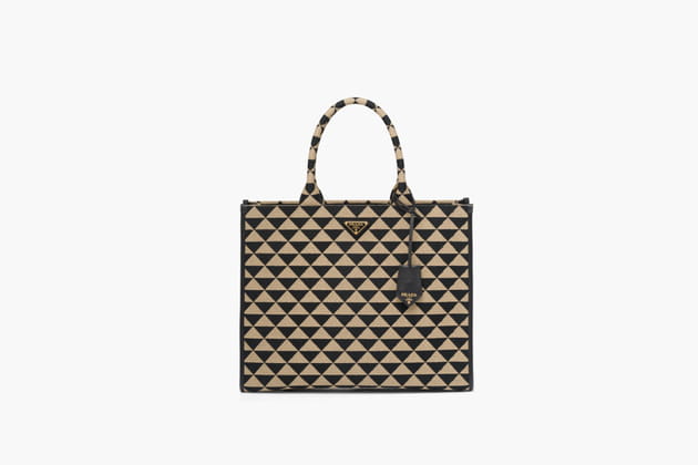 Sac &agrave; main en tissu jacquard de Prada