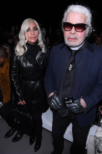 Lady Gaga et Karl Lagerfeld au d&eacute;fil&eacute; Celine