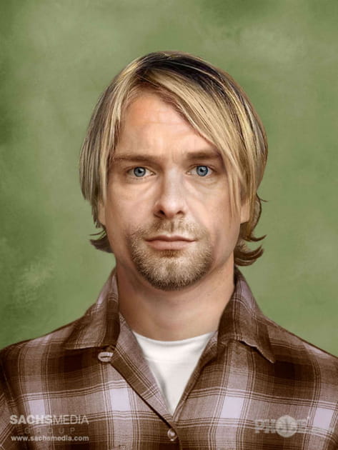 Le portrait de Kurt Cobain numériquement retouché