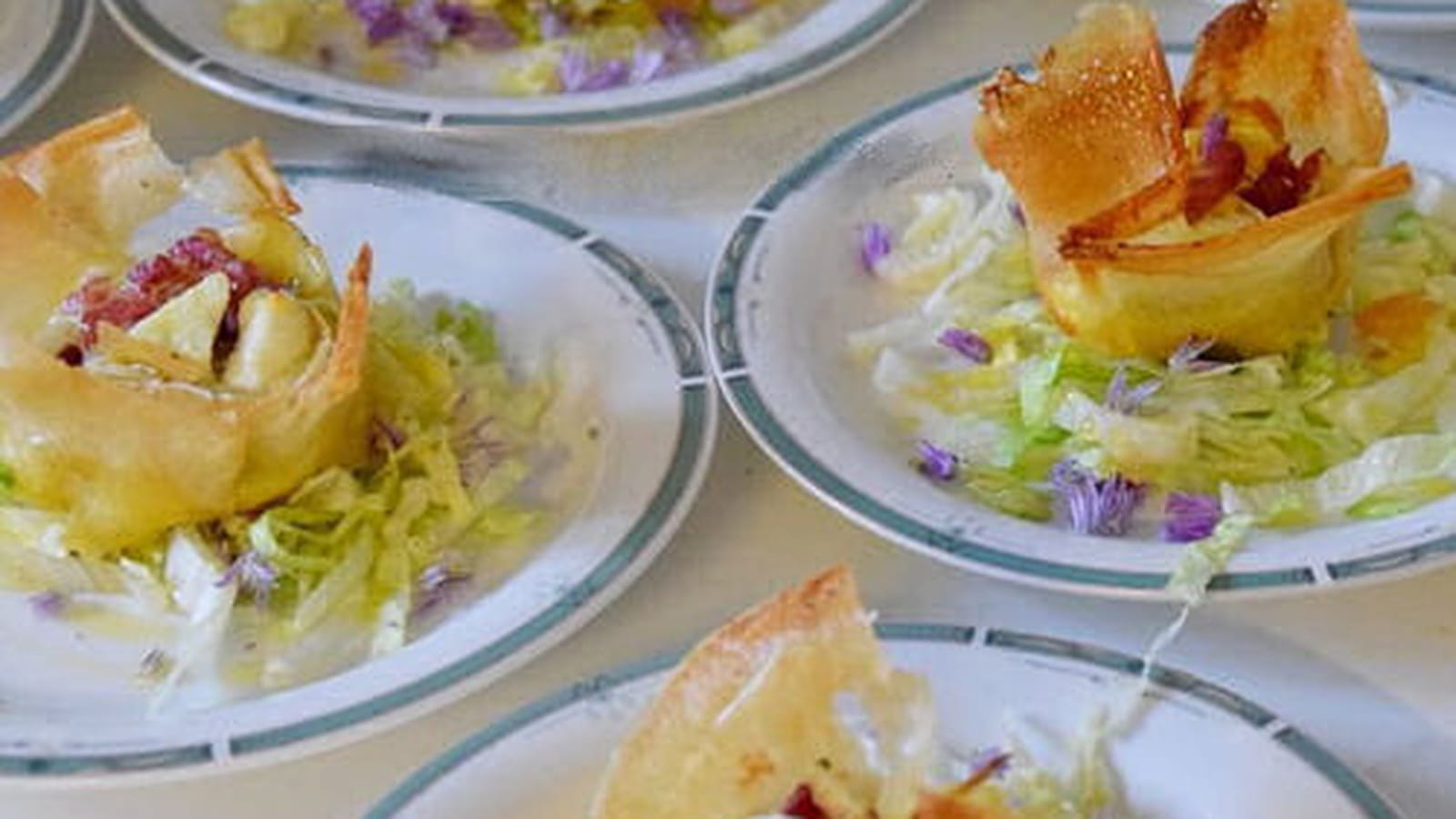 Brick au poireau parfumé au fromage de chèvre