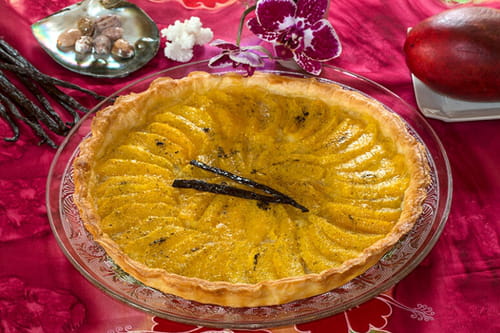 Tarte aux mangues à la vanille