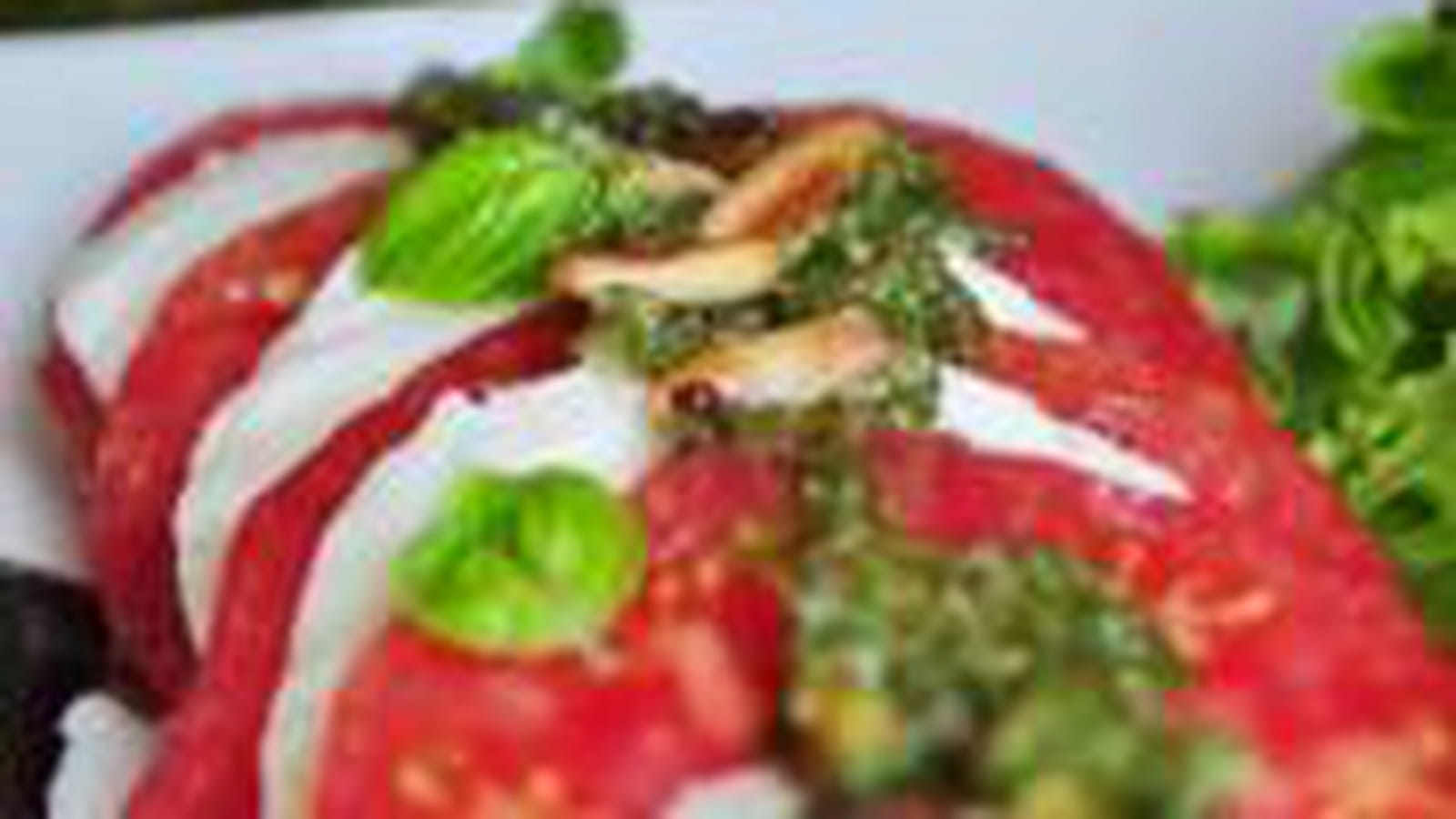 Tomate, mozza et pesto