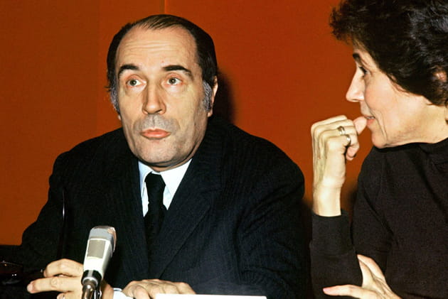 Avec Francoise Giroud, lors d'une conférence de presse, en 1972