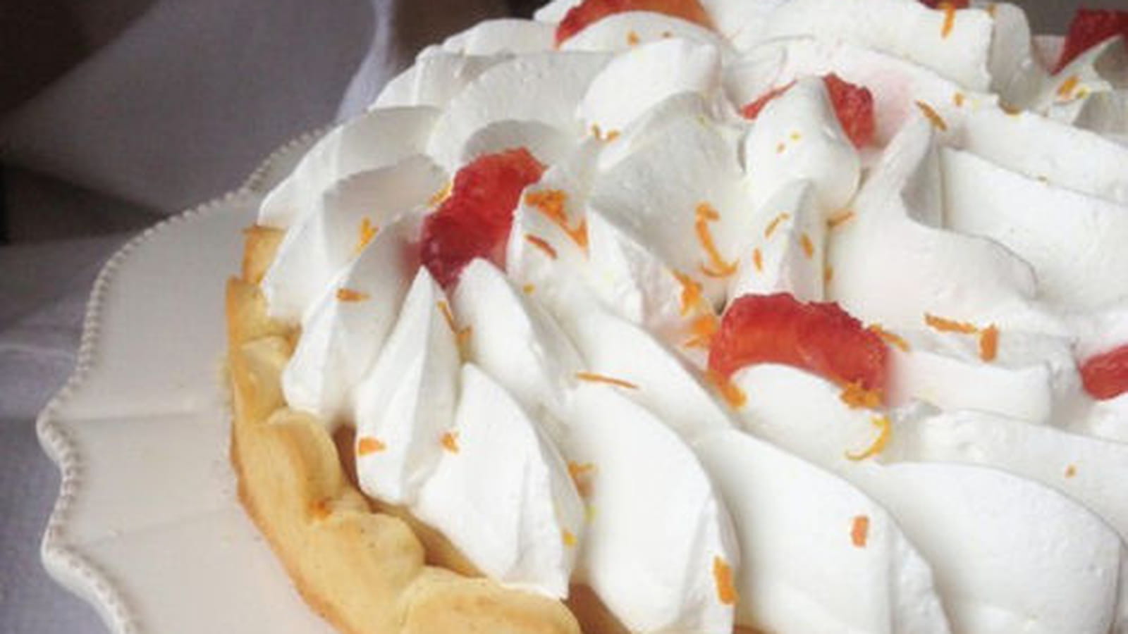Tarte à l'orange sanguine meringuée