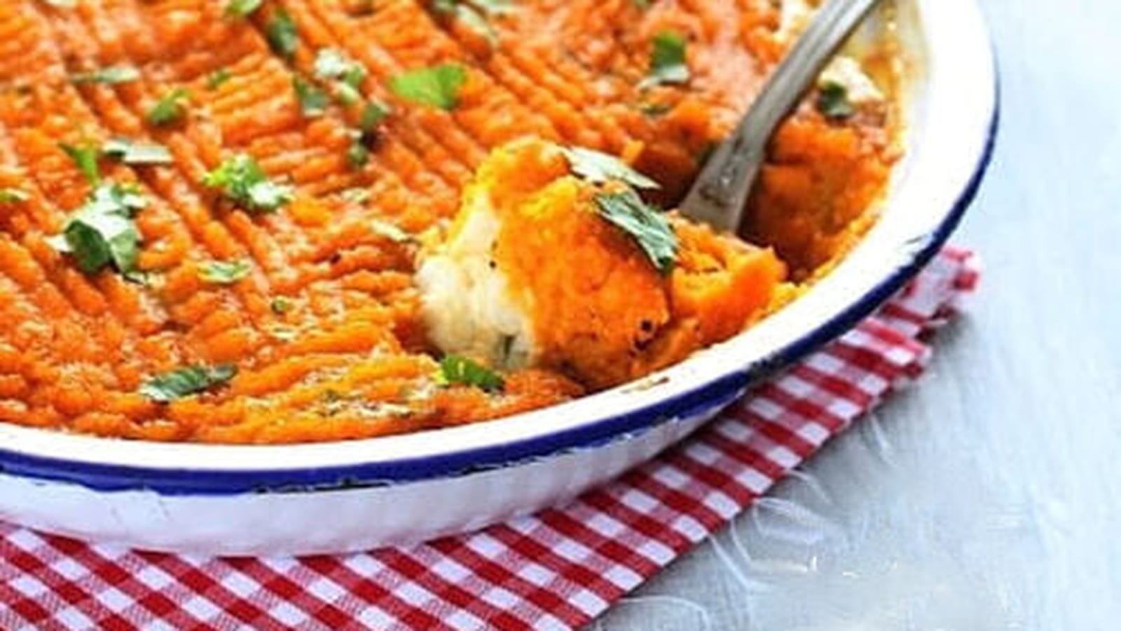 Parmentier de cabillaud et patates douces au curry-cumin