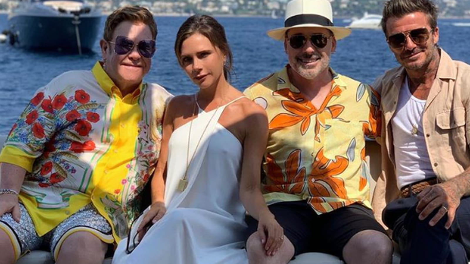 Elton John, Victoria Beckham, David Furnish, David Beckham
