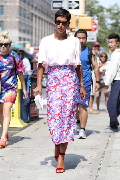 Street looks fashion week New York&nbsp;: arabesque