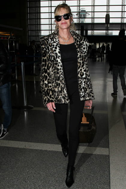 Melanie Griffith en veste l&eacute;opard