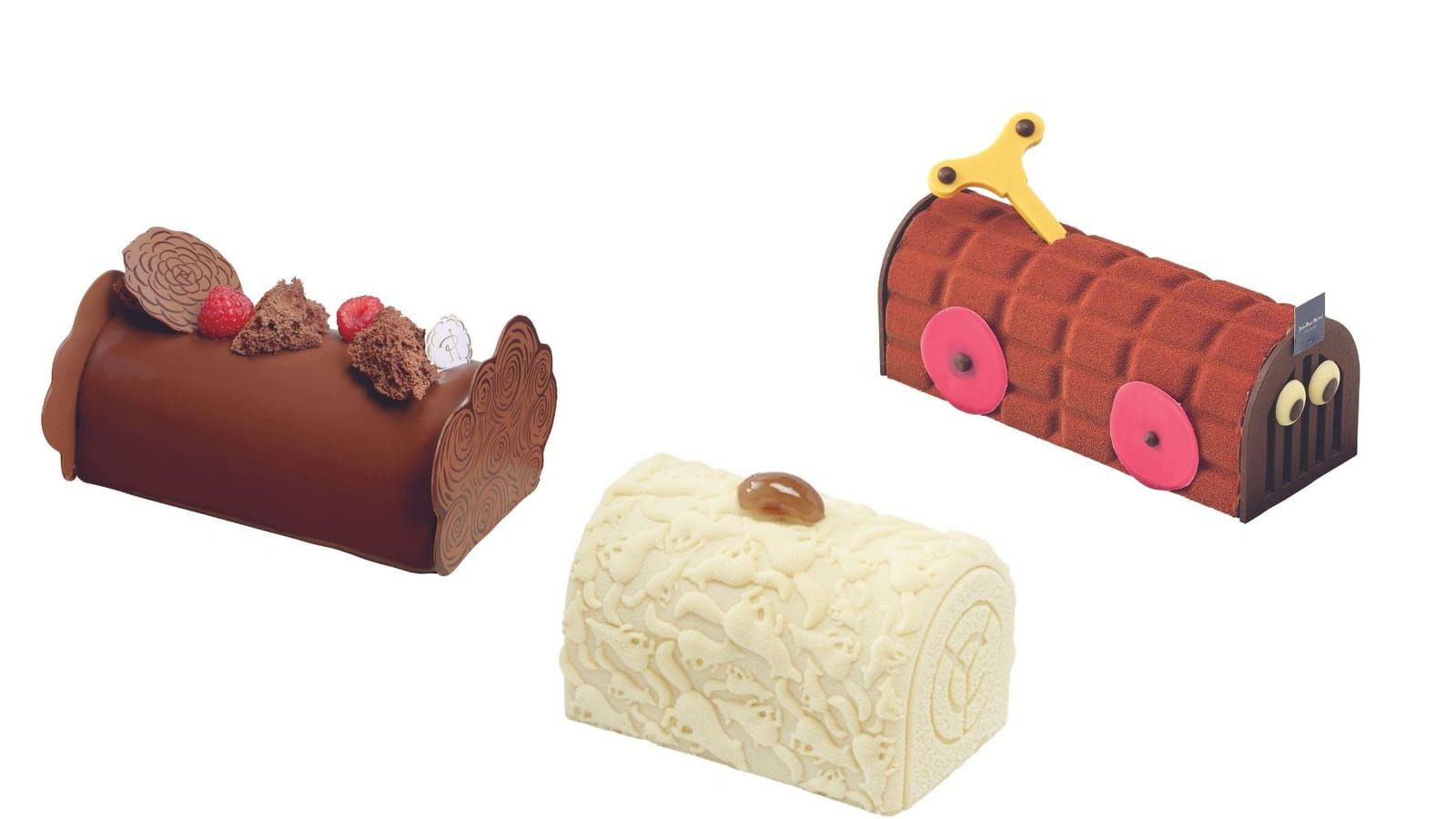 Les bûches de Pierre Hermé, Jean Paul Hévin et Yann Couvreur pour Galeries Lafayette