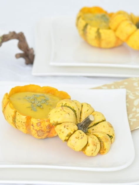 Velout&eacute; de courge patidou &agrave; l'estragon