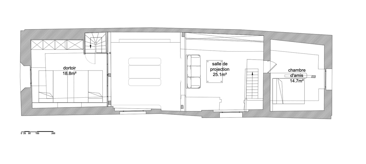 Le plan de la mezzanine apr&egrave;s travaux