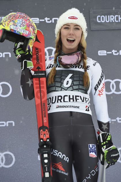 La skieuse Mikaela Shiffrin &agrave; Courchevel en 2018
