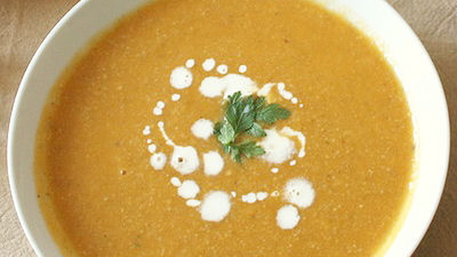 Soupe champignons, potiron et patate douce