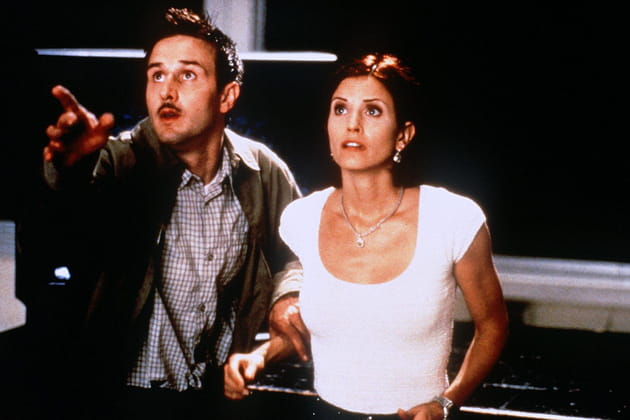 Courteney Cox et David Arquette dans "Scream 2"