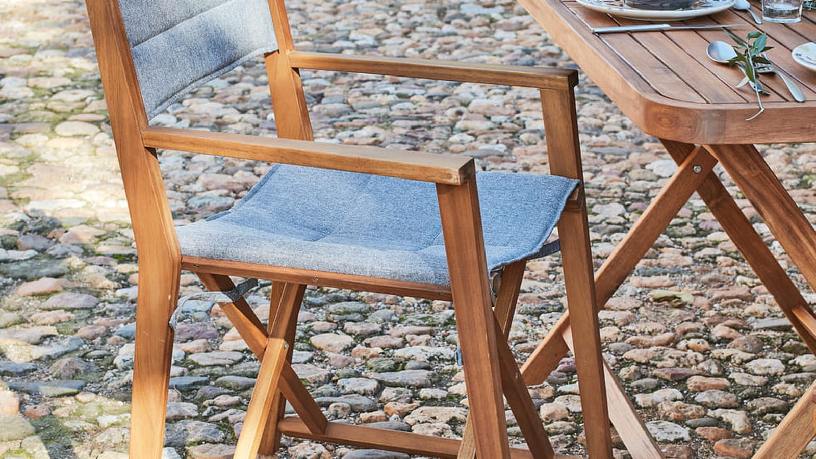 Chaise de jardin bi-matière 
