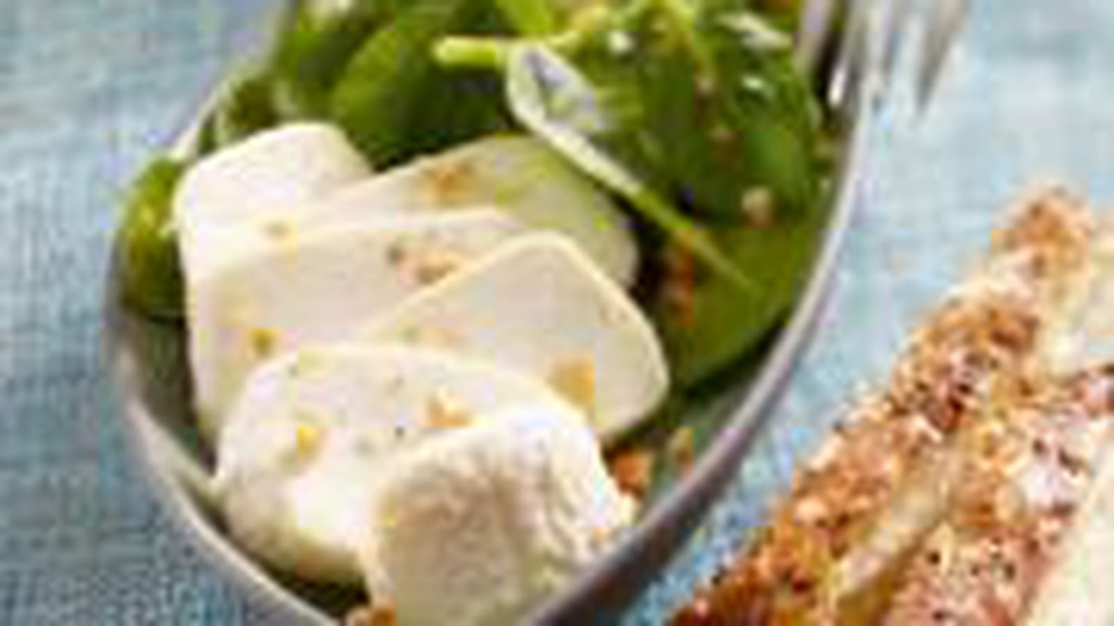 Salade chèvre et épinards frais