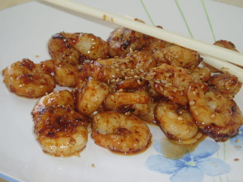 Crevettes au caramel