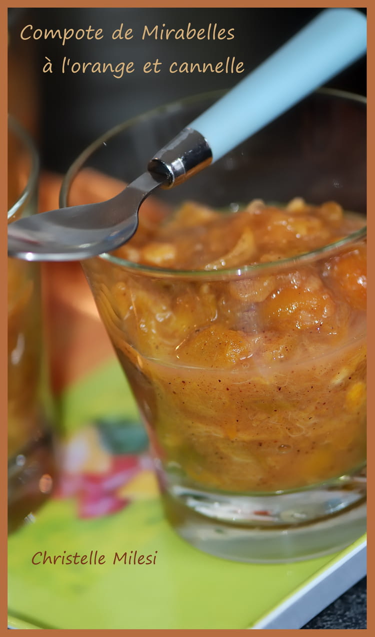 Recette de Compote de mirabelles à l'orange et cannelle