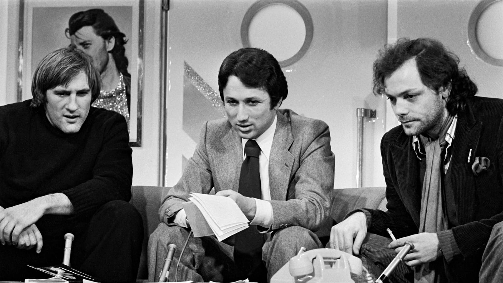 Avec Michel Drucker et Gérard Depardieu