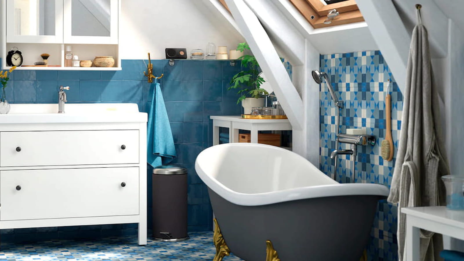 Une baignoire îlot version chic