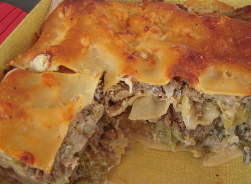 Lasagnes au boeuf et au chou vert frisé