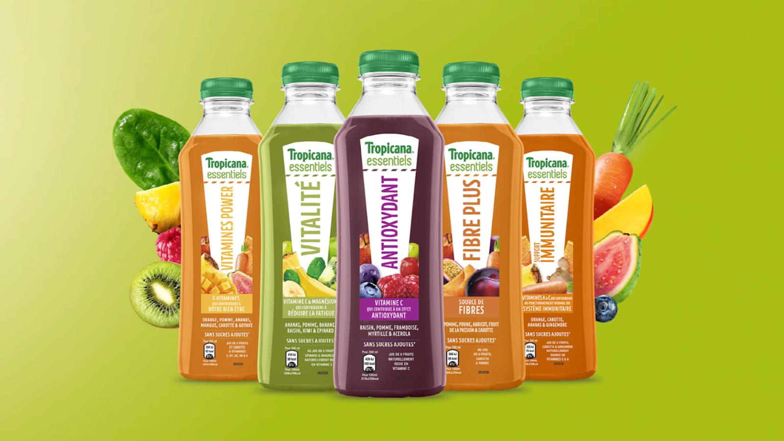 Les jus vitaminés joliment designés de Tropicana