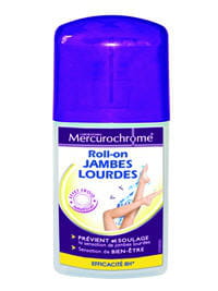 roll-on jambes lourdes, par mercurochrome.