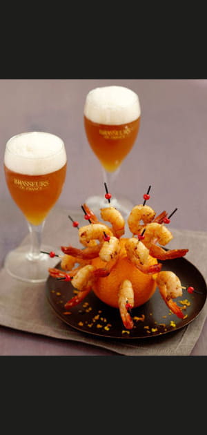 Gambas sauce soja orange