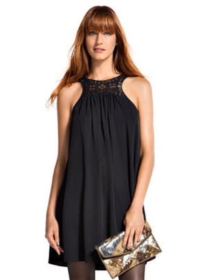 Robe Col Détails Noire De Camaïeu IvyY7gmb6f