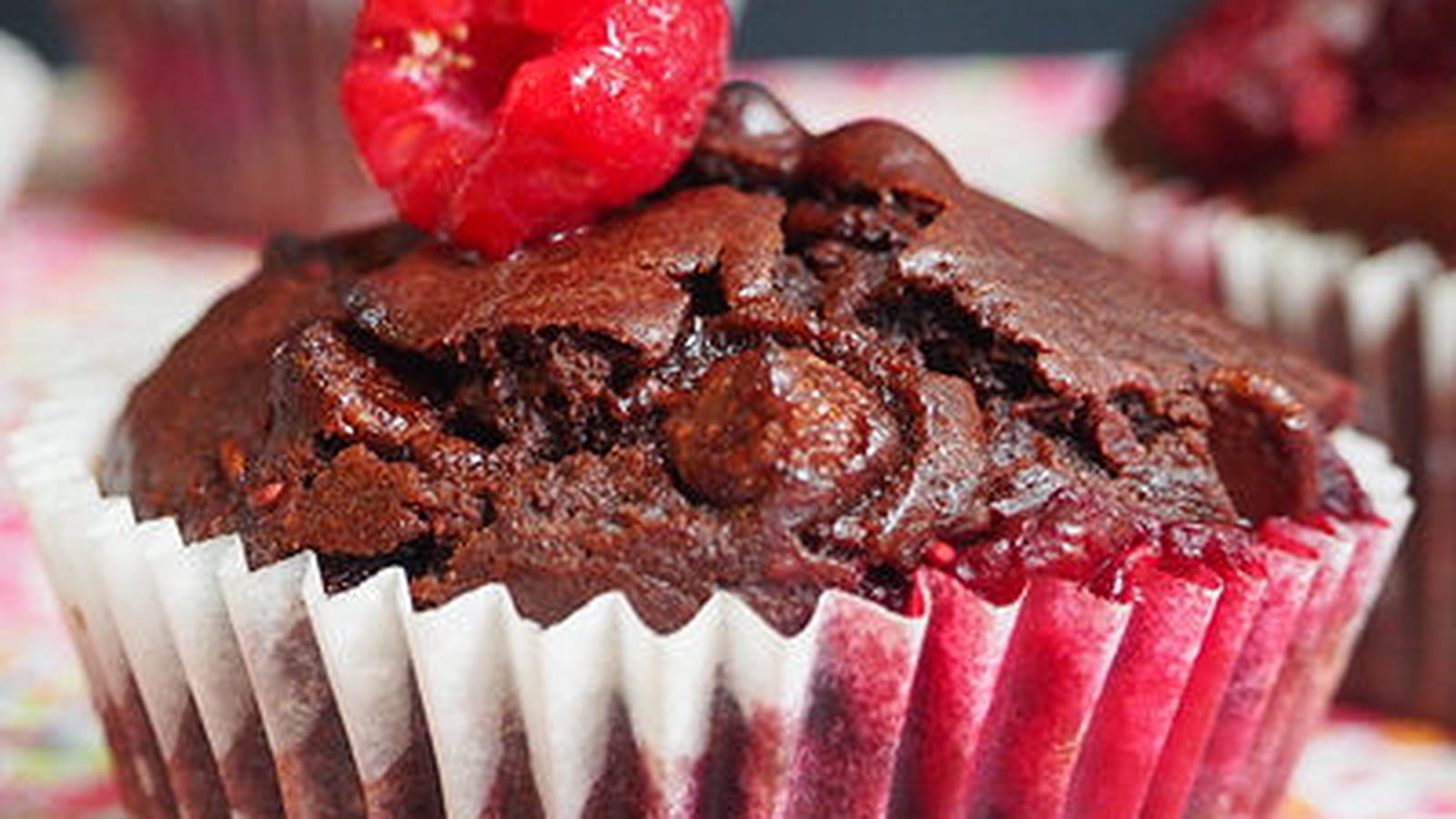 Muffins chocolat framboises
