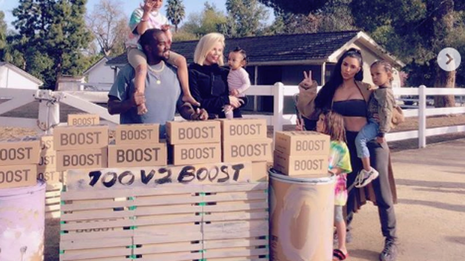 Kanye West, Kim et Khloé Kardashian